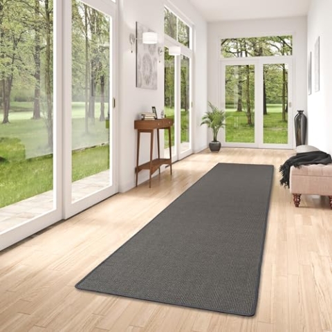 Snapstyle Sisal Natur Läufer Teppich Astra Anthrazit in 9 Größen
