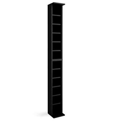 Vicco CD-Regal, Blu ray Aufbewahrung, Schwarz, 21 x 183.6 cm Groß