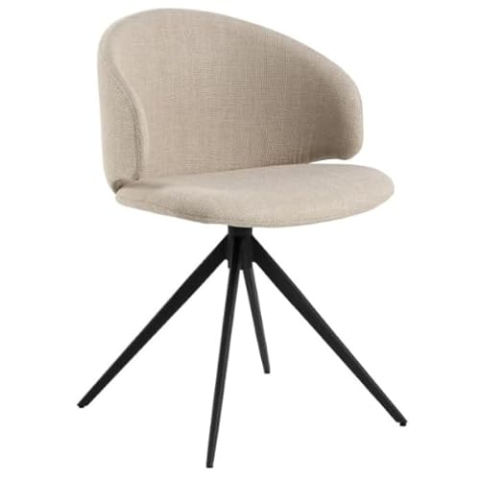 Ella Esszimmerstuhl - drehbar - Stoff - beige