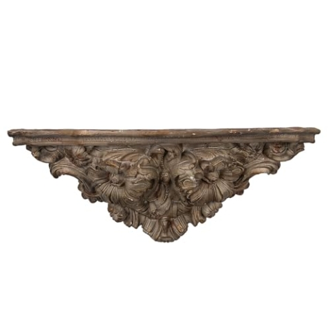 Clayre & Eef Wandregal 73x21x29 cm Braun Grau Keramikmaterial