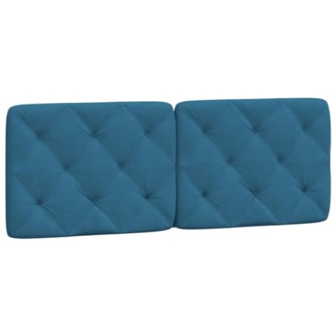 vidaXL Kissen für Kopfteil, Wandpolster Polsterpaneel Bettkopfteil, Rückenkissen Polsterkopfteil Wandkissen Schlafzimmer, Blau 140cm Samt