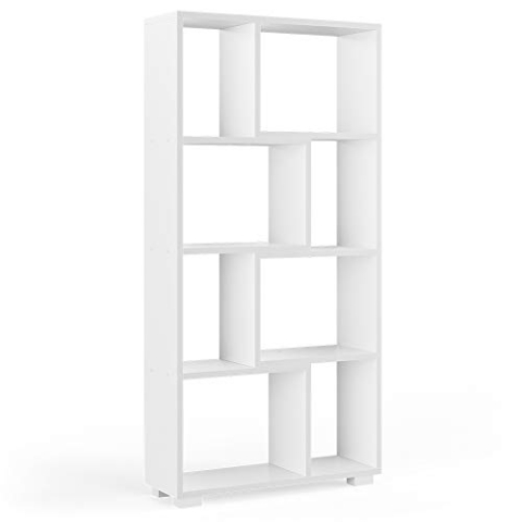 Vicco Raumteiler Domus, stehendes Bücherregal, Weiß, 60 x 120 cm 8 Fächer