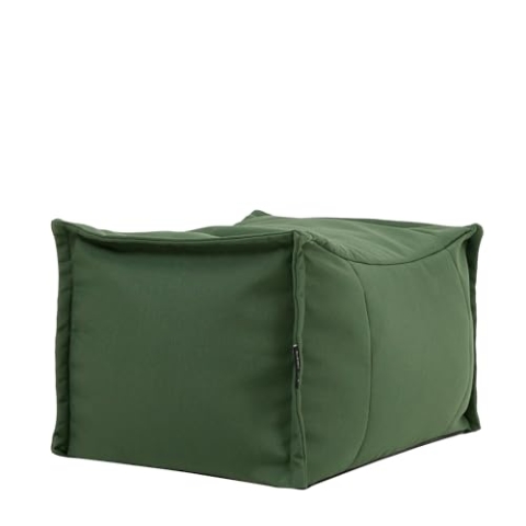 Icon Bud Hocker, Khakigrün, Olefin Stoff für Drinnen und Draußen, Sitzpuff Hocker mit Füllung, Fußhocker für das Wohnzimmer, Garten, Terrasse