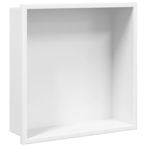 vidaXL Duschnische Mattweiß 32x32x9 cm Edelstahl, Wandnische, Wandnische Dusche, Badnische, Wandnischen, Einbaunische Dusche, Badnischen