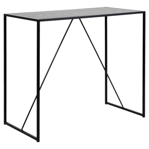 AC Design Furniture Jörn Moderner Skandinavischer Bartisch, H: 105 x B: 120 x T: 60 cm, Schwarz Esche Optik/Schwarz, Holz/Metall, 1 Stk.