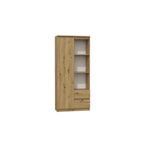 CDF Office Bücherregal RS-80 Bily | Farbe: Eiche Artisan | Für Wohnzimmer, Büro, Arbeitszimmer | Modern | Regal für Bücher und Spielzeug | Ideal für Kinderzimmer, Teenager, Jugendzimmer
