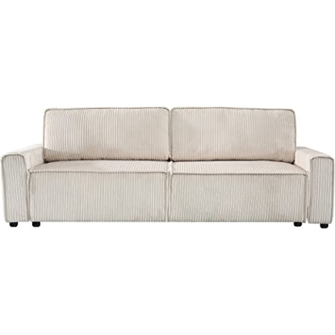 Habitat et Jardin Cord-Sofa Montaigne mit Schlaffunktion - 3-Sitzer - Beige
