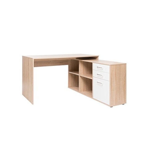Winkelschreibtisch - 2 Varianten wählbar (B/H/T: 136 x 75 x 139 cm) beidseitig montierbar
