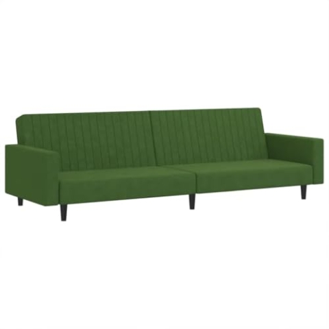 vidaXL Schlafsofa 2-Sitzer, Schlafcouch für Wohnzimmer Heimkino Büro, Gästebett mit Holzrahmen, Sofabett Tagesbett Couch Sofa Ausziehbar, Dunkelgrün Samt