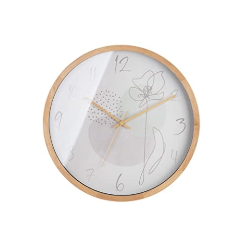 Casablanca runde Wanduhr XL - große Uhr zum Aufhängen - Material MDF mit Motiv Zifferblatt - Farbe: weiß braun - für 1 x AA 1,5V Batterie (Nicht im Lieferumfang enthalten) - Ø 41,5 cm