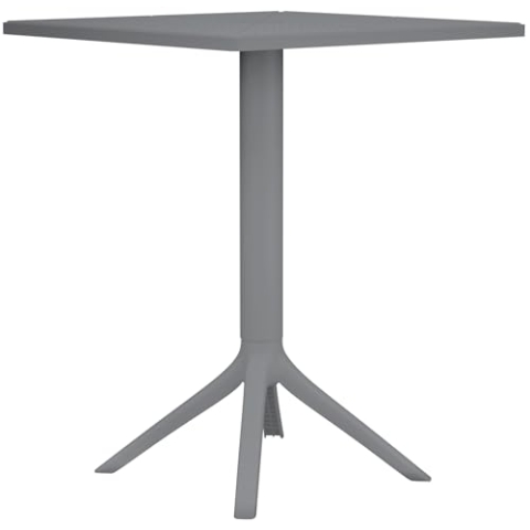 CLP Tisch Nuvela 60 x 60 cm | Wetterfester Gartentisch mit UV-beständiger Oberfläche | Eckiger Balkontisch aus Polypropylen, Farbe:dunkelgrau