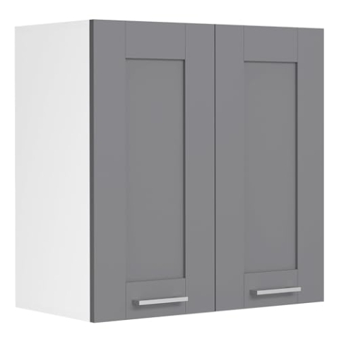 VCM Küchenschrank Breite 60 cm Holztür Hängeschrank Küche Küchenmöbel Landhaus Colura Weiß/Anthrazit
