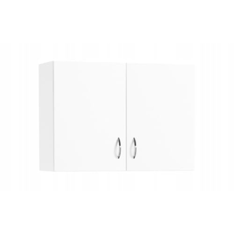 .Deftrans Hänge-Küchenschrank weiß Single 80 x 60 x 30 cm, Aufsatzschrank für Küchenstauraum mit Zwei Türen, Küchenschrank, Medizinschrank- Badmöbel