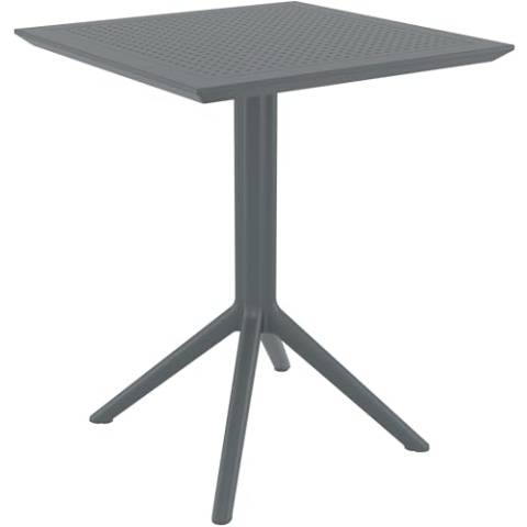 CLP Klapptisch Sky I Rund Oder Eckig I Klappbarer Gartentisch, Stabil Und Pflegeleicht Für Innen Und Außen I UV Beständig Und Wetterfest, Farbe:dunkelgrau, Form:eckig