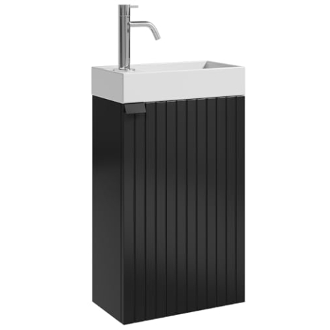 WC Badmöbel Bosco 40x22 cm Matt Schwarz - Schrank Waschbecken Badezimmer