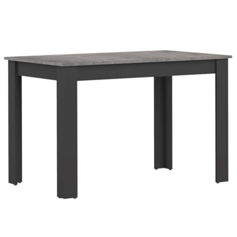 Temahome Nice Pranzo-Tisch, Truciolat, Melamin, Schwarz und Beton, 110 x 70 x 73 cm (L-P-A)