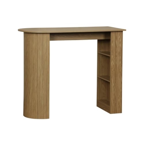 sweeek - Bar-Tisch, hoher Küchentisch aus Holzdekor mit Stauraum, 3 Ablagen, 120 x 55 x 100 cm - Wallis