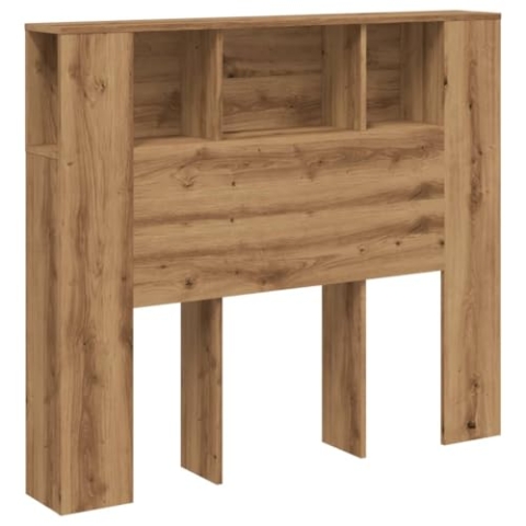 vidaXL Kopfteil mit Ablagen Artisan-Eiche 120x19x104,5cm Holzwerkstoff, Bett-Kopfteil, Bett-Schrank, Bücherregal-Kopfteil, Bett-Kopfteil-Schrank