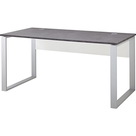 Germania 4150-261 Schreibtisch GW-Altino in Weiß/Basalto-Dunkel, 160 x 75 x 80 cm (BxHxT)