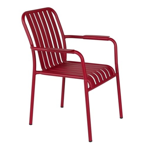 Oviala Terrassenstuhl mit Armlehnen aus Aluminium, Rot