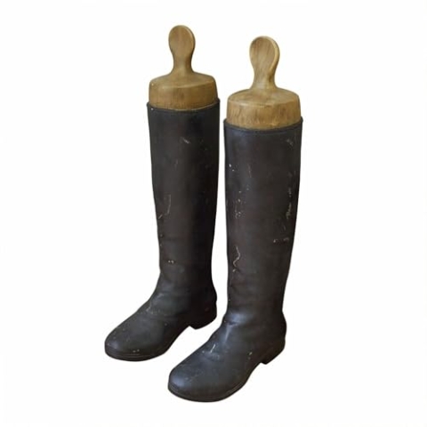 Loberon Deko-Stiefel Marnivaux, Handbemalt, Nostalgischer Charme, Wirken Täuschend echt, Authentische Vintage-Optik, Dekoration, Dekoobjekt, Polyresin, schwarz