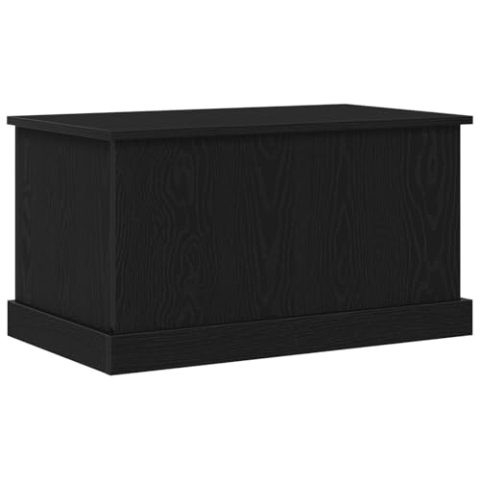vidaXL Moderne Schwarze Eichentruhe | 70 x 40 x 38 cm Massivholz Matte Oberfläche ideal für Schlafzimmer und Wohnzimmer dekorative funktionale Lösung Holzschrank Inneneinrichtung Hausorganisation