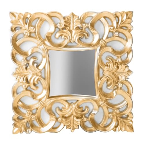 invicta INTERIOR riess-Ambiente eleganter Wandspiegel Venice 75x75cm Gold Antik Barockstil Badspiegel Badezimmerspiegel Dekospiegel Flurspiegel Schminkspiegel Dekoration