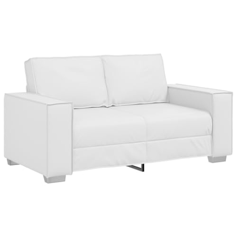 vidaXL Modernes Zweisitzer Sofa Für Zwei Langlebiges Kunstleder Sitzmöbel Stylische Weiße Farbe Kompakte Größe Wohnzimmer Und Büro Couch Sitzplatz Innenraum Kleiner Sitz Texturiert