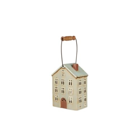 IB Laursen Haus f/Teelicht Nyhavn m/Holzgriff braune Tür