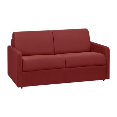Vente-unique-Schlafsofa 2-Sitzer - Liegefläche: 120 cm - Matratzenhöhe: 18 cm - Stoff - Rot - CALIFE