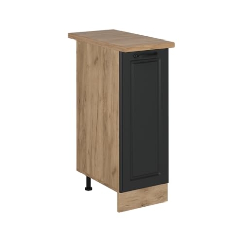Vicco Apothekerschrank R-Line, Medizinschrank für die Küche, Anthrazit Landhaus, 30 cm, AP Eiche
