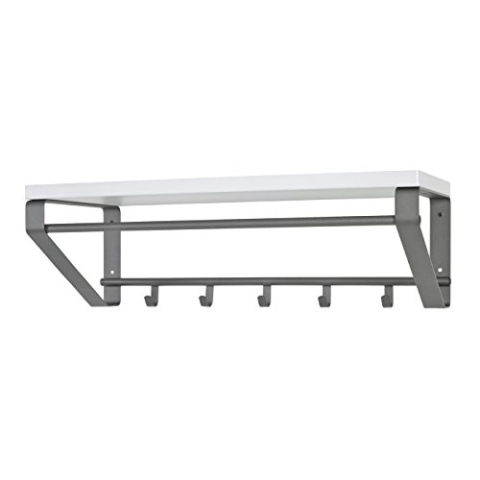 HAKU Möbel Wandgarderobe anthrazit, weiß, MDF, Metall - Maße: B 70 cm x H 23 cm x T 30 cm, Style: Modern