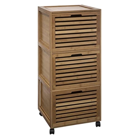5five - säulenschrank mit 3 schubladen sicela Bambus