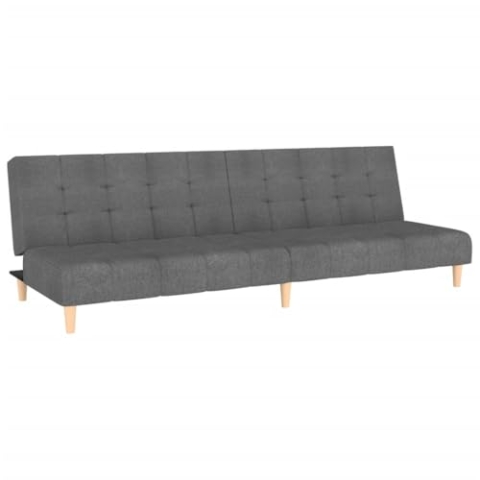 vidaXL Schlafsofa 2-Sitzer, Schlafcouch für Wohnzimmer Heimkino Büro, Gästebett mit Holzrahmen, Sofabett Tagesbett Couch Sofa Ausziehbar, Hellgrau Stoff