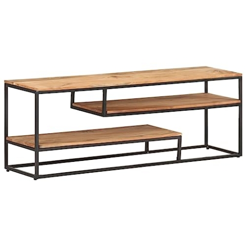 vidaXL Akazienholz Massiv TV Schrank Industriestil Lowboard Sideboard Fernsehschrank Fernsehtisch TV Möbel Board Tisch HiFi-Schrank 130x30x45cm