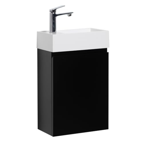 WC Badmöbel Angela 40x22 cm Matt schwarz - Schrank Waschbecken Badezimmer Toilette