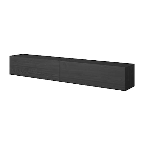 Selsey TV Schrank Board Sideboard Fernsehtisch Fernsehschrank 200 cm Hängend Esche Schwarz Bisira
