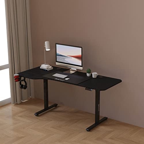 pro.tec Höhenverstellbarer Schreibtisch Stryn 160x75cm elektrischer Schreibtisch Stehtisch Arbeitstisch mit Höhe von 72-117 cm Memory-Funktion schwarz
