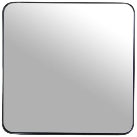 Alexandra House Living Wandspiegel, Schwarz, Metall, 4 x 54 x 54 cm