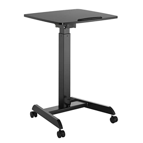 Maclean MC-892 Höhenverstellbarer Laptoptisch mit Rollen Sitz-steh-Schreibtisch Gasfeder Höhenverstellbar bis max. 113cm 30 Grad Neigbar Belastbar bis 8kg (Schwarze Farbe)