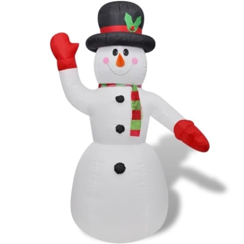 vidaXL Schneemann Aufblasbar 240cm LED Beleuchtet Dekoration X-Mas Weihnachten