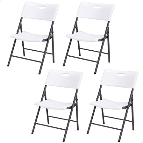 Lifetime 92114 - 4er-Pack ultra-resistente Klappstühle aus Kunststoff / Stühle für Events, Gastronomie, Büro, Outdoor und Indoor / Leichte und vielseitige Lifetime Klappstühle