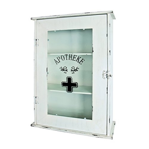 HAKU Möbel Regal weiß, Metall, Sicherheitsglas - Maße: B 43 cm x H 62 cm x T 17 cm, Style: Industrial