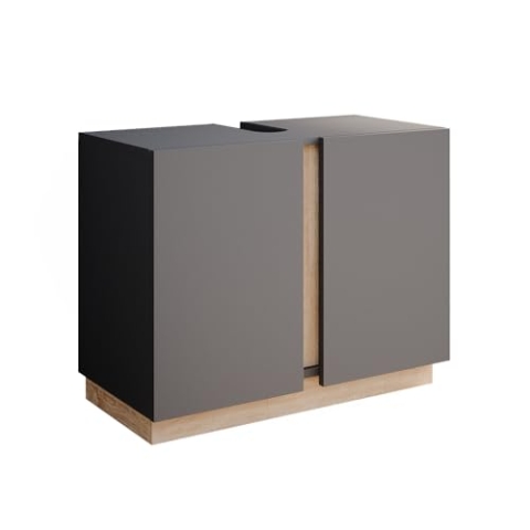 Vicco Waschbeckenunterschrank Gloria, Anthrazit/Sonoma, 70.4 x 55.5 cm mit 2 Türen