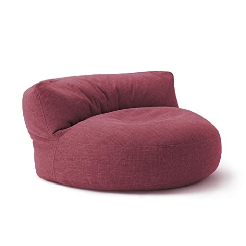 Lumaland Sitzsack Lounge | Sofa-Sitzsack 90 x 50 cm mit Rückenlehne | Flexibler Indoor Beanbag | Ergonomisch & Robust | Mit anpassungsfähiger EPS-Füllung | Waschbarer Bezug [Rot]