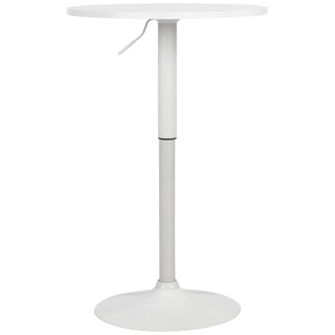 CLP Stehtisch Lamoni höhenverstellbar drehbar mit Metallgestell I Bistrotisch für Bar & Events I Tischplatte Ø 60 cm I Ideal mit Hussen & Deko, Farbe:weiß/weiß, Form:rund