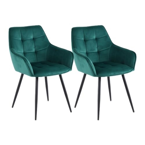 Colenis® - Oriana Esszimmerstuhl - 2er Set - Grün - Samt - Industriell