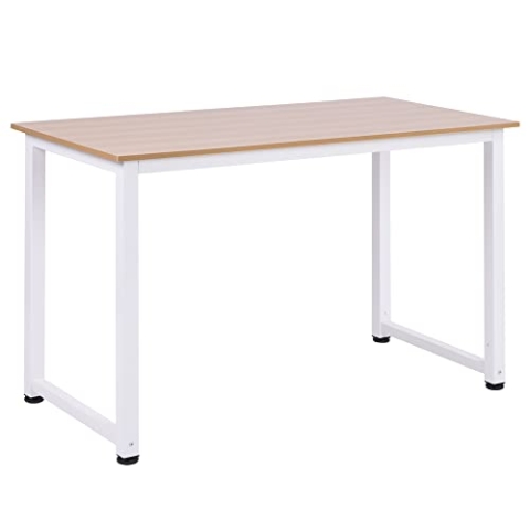 HOMCOM Schreibtisch Küchentisch Computertisch Arbeitstisch PC-Tisch Bürotisch Arbeitstisch für Zuhause MDF Weiß 120 x 60 x 76 cm