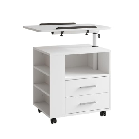 Vicco Nachttisch Bora, Nachtkommode, Weiß, 90 x 40 cm mit 2 Schubladen