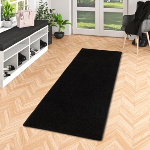 Snapstyle Hochflor Langflor Teppich Läufer Cottage Schwarz in 9 Größen